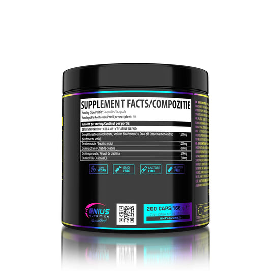 CREA-M5 200caps/40serv, Genius Nutrition