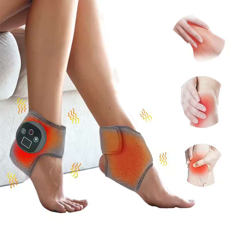 Adjustable Ankle Heating & Vibration Massager with USB Charging – 3 Modes, 4 Heat Levels, Portable Foot & Ankle Therapy Device