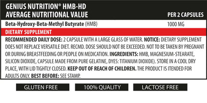HMB-HD 90caps/45 Serv, Genius Nutrition - GREEN LIFE CYPRUS