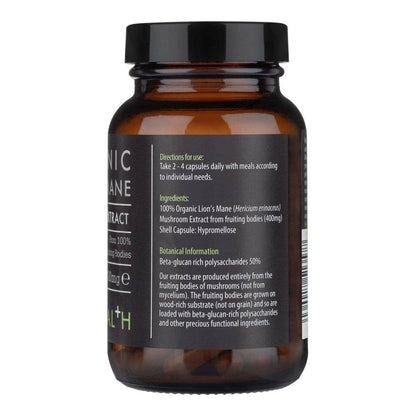 Kiki Health, Organic Lion's Mane Mushroom Extract, 60 Vegicaps - GREEN LIFE CYPRUS