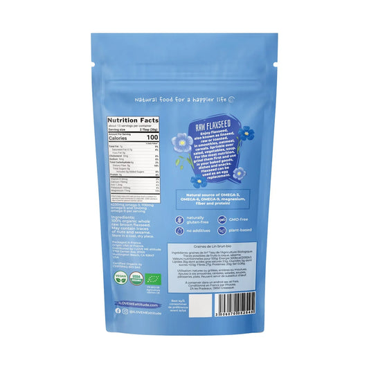 I LOVE ME, Organic Raw Brown Flax Seeds, 255g - GREEN LIFE CYPRUS