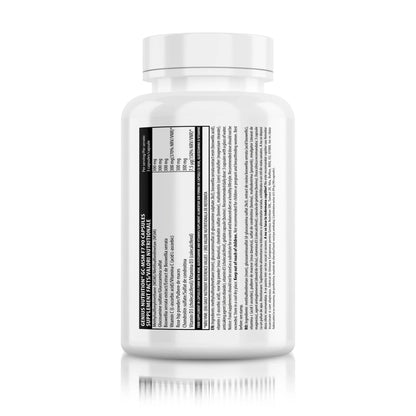 Genius Nutrition MSM supplement bottle with 90 capsules, no flavor, displayed on a white background.