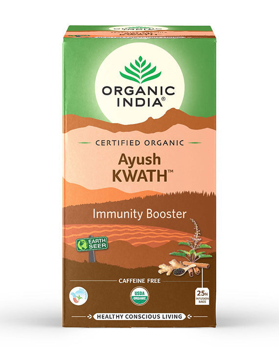 Organic India, BIO Tulsi Ayush Kwath Tea, Caffeine-Free, 25 Infusion Bags - GREEN LIFE CYPRUS