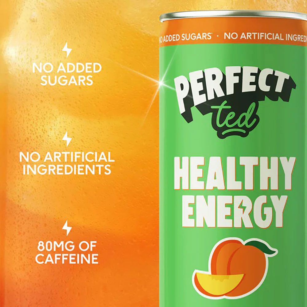 PerfectTed, Ceremonial Matcha Energy Drink, Juicy Peach, 250ml - GREEN LIFE CYPRUS