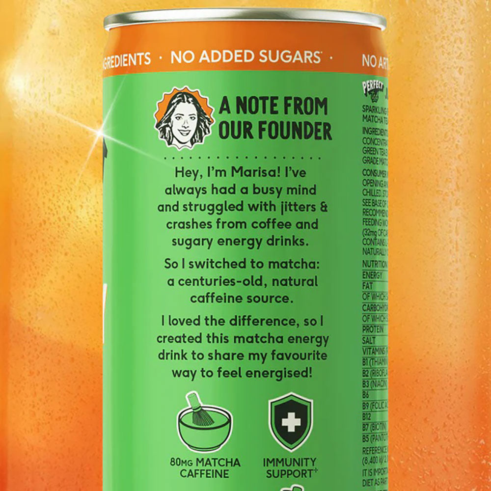 PerfectTed, Ceremonial Matcha Energy Drink, Juicy Peach, 250ml - GREEN LIFE CYPRUS