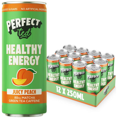 PerfectTed, Ceremonial Matcha Energy Drink, Juicy Peach, 250ml - GREEN LIFE CYPRUS