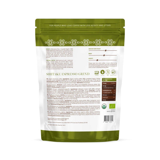 Rå Hygge, BIO Shiitake Mushroom Coffee, Espresso Ground, 227g - GREEN LIFE CYPRUS