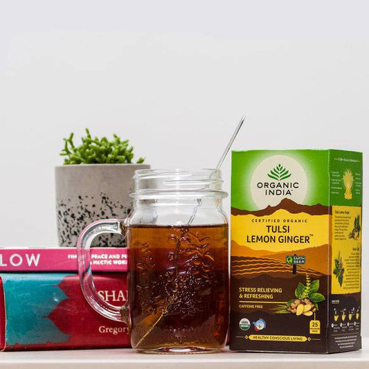 Organic India, BIO Tulsi Lemon Ginger Tea , Caffeine-Free, 25 Infusion Bags - GREEN LIFE CYPRUS